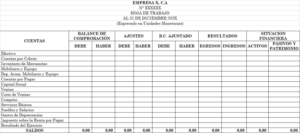 Ejemplo de Hoja de Trabajo